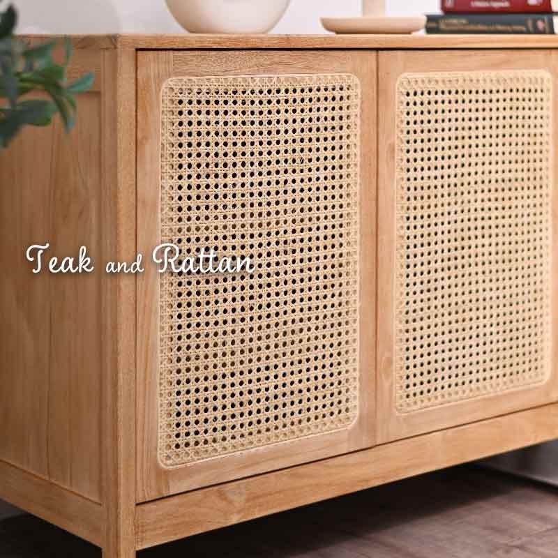 直接引き取り希望 チーク無垢材キャビネット 飾り棚 靴箱 北欧 直接