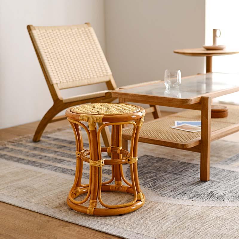 籐椅子 スツール 腰掛け 籐製 軽い 和風 和モダン 母の日 父の日 敬老