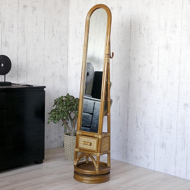 籐家具 スタンドミラー 全身 鏡 姿見 収納 おしゃれ スリッパラック ラタン 木製 和風 R467hr R467hr ランドマーク 通販 Yahoo ショッピング