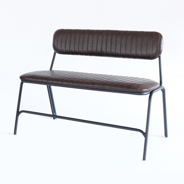 インダストリアルベンチ ダイニングチェア ベンチ アイアン レザー インダストリアル