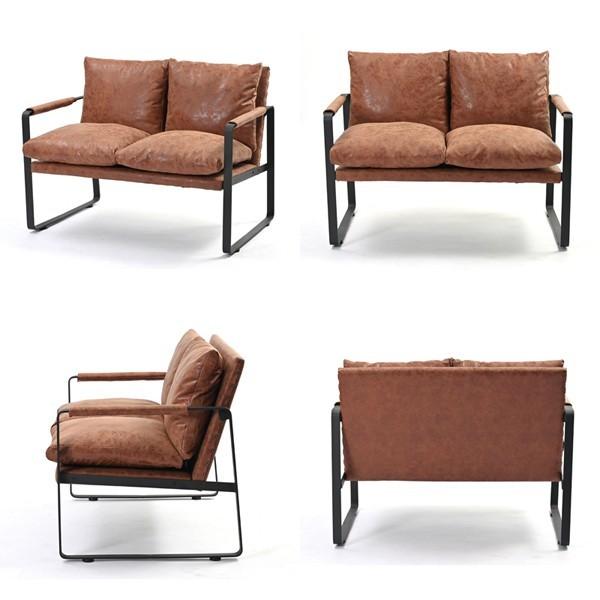 アウトレット 展示品 数量限定 ソファー 2人掛け レザー  アイアン インダストリアル KLUB14 NATASHA RLD140BR 爆買 |  | 08