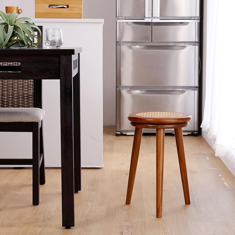 スツール 木製 チーク ラタン S088TG 爆買 : ランドマーク - 通販