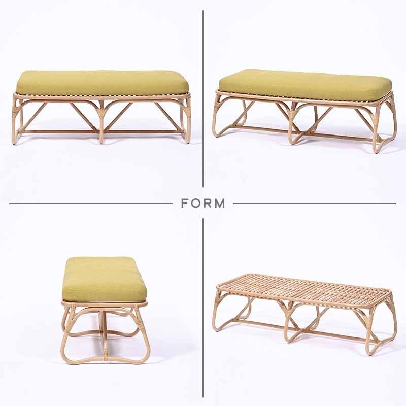 アウトレット品 アジアン家具 ラタン ダイニングベンチ 108cm幅