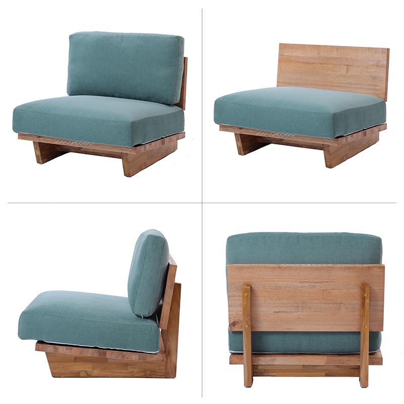 ソファ2点セット 1人掛け 木製 クッション カジュアルハワイアン SET2