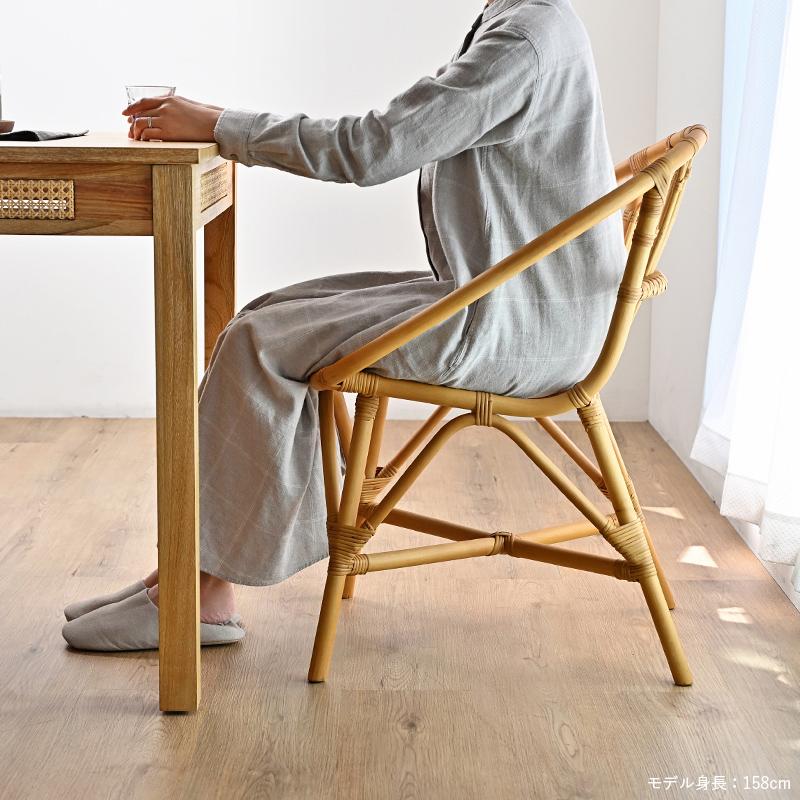 2脚セット】アジアン家具 バリ家具 ラタン ダイニングチェア デスク 