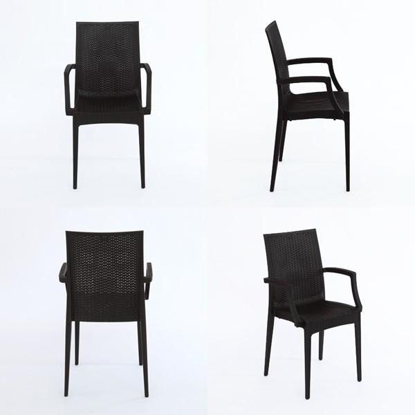 ガーデンチェア 4脚セット 屋外 スタッキング 肘掛け 庭 ベランダ 椅子