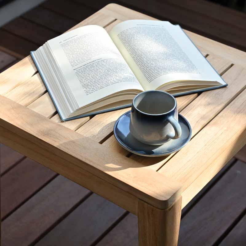 ガーデンテーブル 木製 サイドテーブル コーヒーテーブル チーク無垢材 無塗装 T015XX 爆買 |  | 06