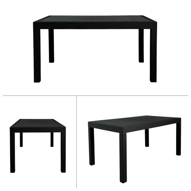 ダイニングテーブル　ダイニングチェア　ガーデン　屋外　ラタン　黒　ブラック　美品 ダイニングテーブル ダイニングチェア ガーデン 屋外 ラタン 黒