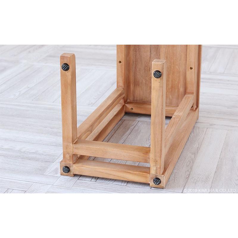 サイドテーブル ソファ脇 チーク無垢材 木製 コの字 北欧 T208XP 爆買