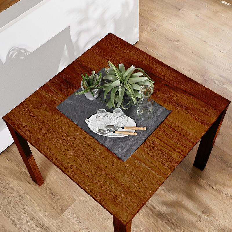 アジアン家具 ダイニング3点セット 2人用 テーブル80cm角