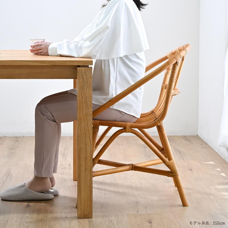アジアン家具 ダイニング5点セット 4人用 チークテーブル150cm角