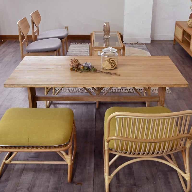 アジアン家具 ダイニングテーブル 140cm幅 ローダイニング 高さ60cm