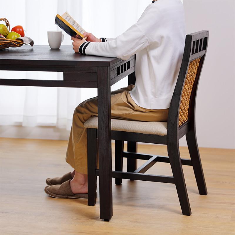 アジアン家具 ダイニングテーブルセット 4人用 5点セット 120cm