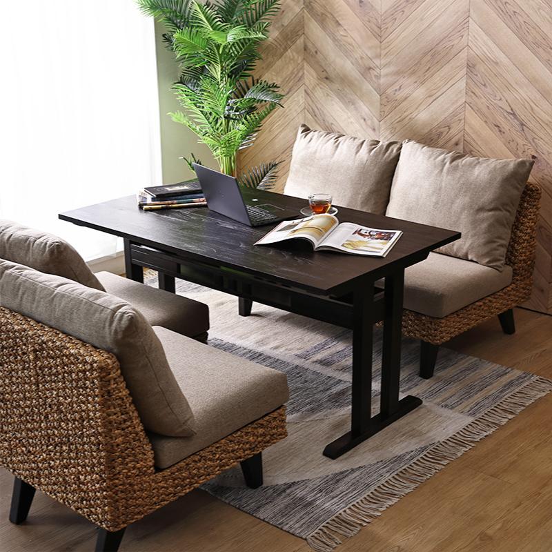 アジアン家具 ダイニングテーブルセット ソファ 4人用 4点セット アジアン家具 ダイニングテーブルセット ソファ 4人用 4点セット