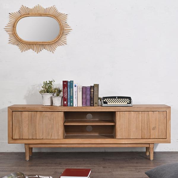 テレビ台 テレビボード 150cm幅 おしゃれ 扉収納 木製 チーク無垢