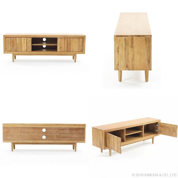 チーク材　テレビボード　テレビ台AVボード W1500 チーク無垢材 TVボード 150cm幅 テレビラック ローボード TVラック AV