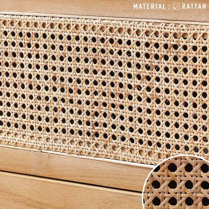 ローボード テレビ台 チーク 無垢 ラタン ナチュラル 木製W2885XP 爆買