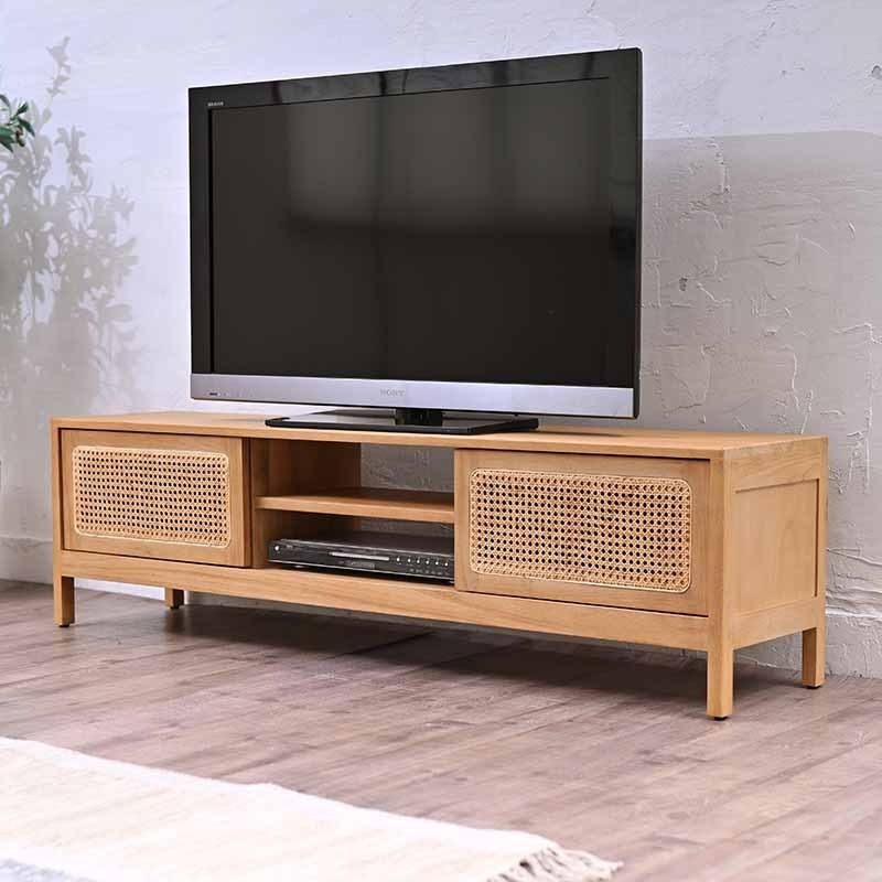 ヴィンテージ ラタン ローボード チェスト 棚 テレビ台 昭和レトロ 藤家具 VeroMan テレビ台 木製 木 ラタン編み ラタン 藤 藤編み 収納棚 収納