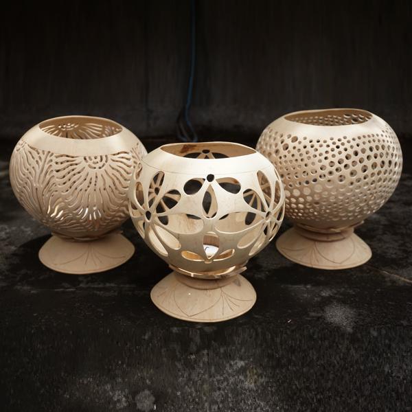 アウトレット アジアン雑貨 バリ キャンドルホルダー ココナッツ