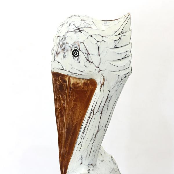 アジアン雑貨 ペリカン 木製オブジェ Lサイズ Z070716G【爆買