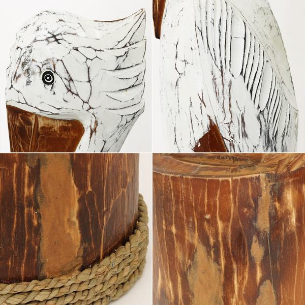 アジアン雑貨 ペリカン 木製オブジェ Lサイズ Z070716G 爆買 : ランド