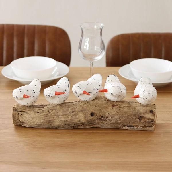 アジアン雑貨 バリ 鳥5羽 オブジェ 置物 インテリア おしゃれ 木製