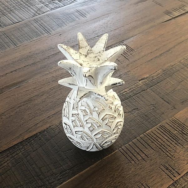 パイナップル 置物 オブジェ アジアン 雑貨 バリ 木製 Mサイズ 1個