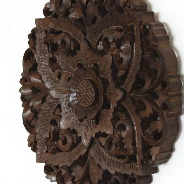 アウトレット アジアン雑貨 バリ レリーフ 手彫り彫刻 木製 ウォールデコレーション アートパネル 丸型 おしゃれ アクビィ Z080601R 爆買 |  | 02