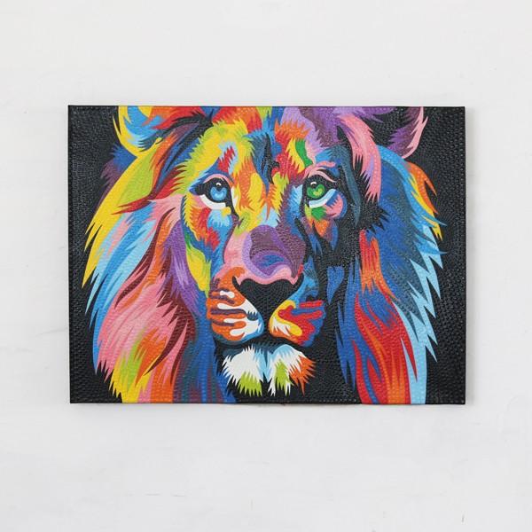 ドットアート パネル バリ絵画 モダン 80×60cm 壁掛け ライオン