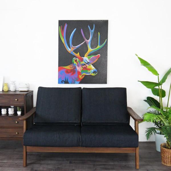アウトレット ドットアート パネル バリ絵画 モダン 70×90cm 壁掛け 鹿