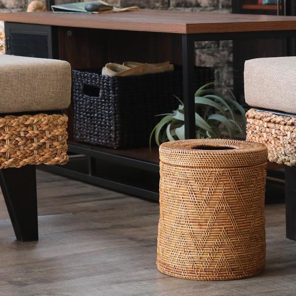 アジアン雑貨 バリ 収納ケース ゴミ箱 バスケット おしゃれ ラウンド