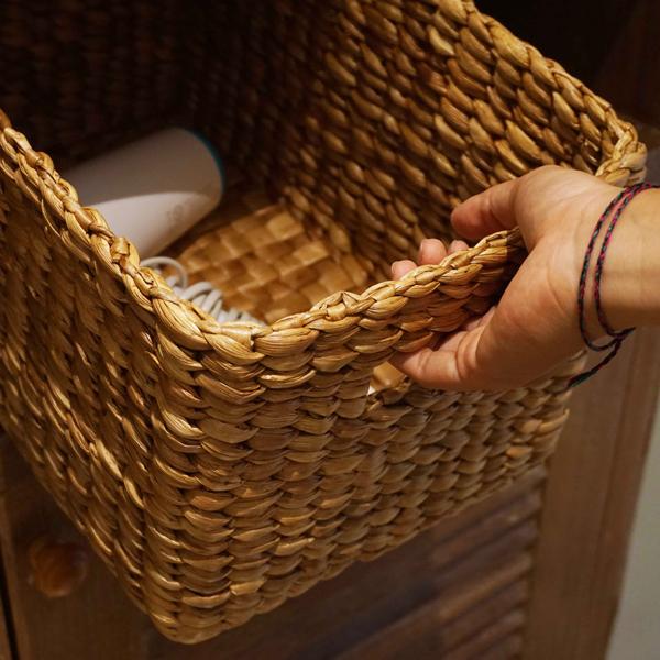 アジアン雑貨 収納カゴ 小物入れ バスケット Mサイズ ウォーター