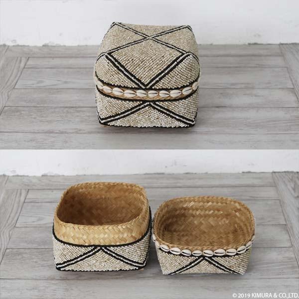 アウトレット かご 収納 バスケット ビーズ バンブー ソカシ Mサイズ