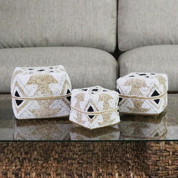 アウトレット アジアン雑貨 ソカシ 小物入れ かご ビーズ バンブー製