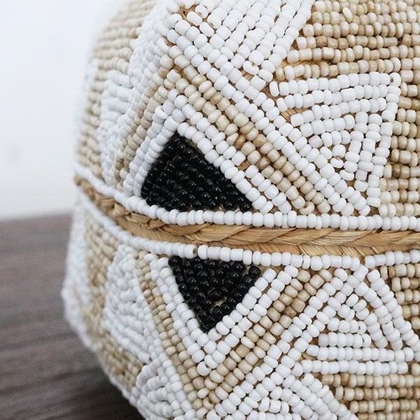 アウトレット アジアン雑貨 ソカシ 小物入れ かご ビーズ バンブー製