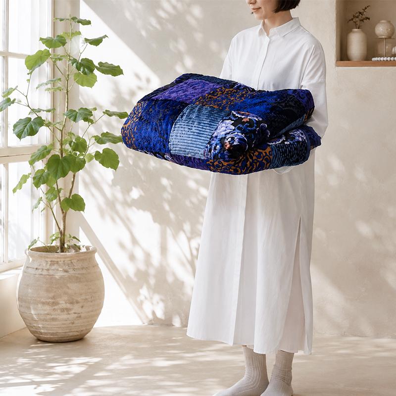 マルチカバー パッチワーク マット 155×230cm ベッドカバー