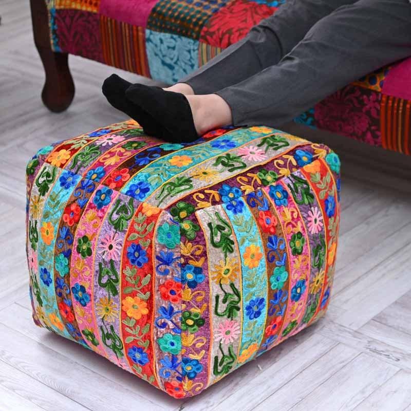 スツール 40cm角 椅子 チェア プフクッション オットマン 花柄 スツール 40cm角 椅子 チェア プフクッション オットマン 花柄