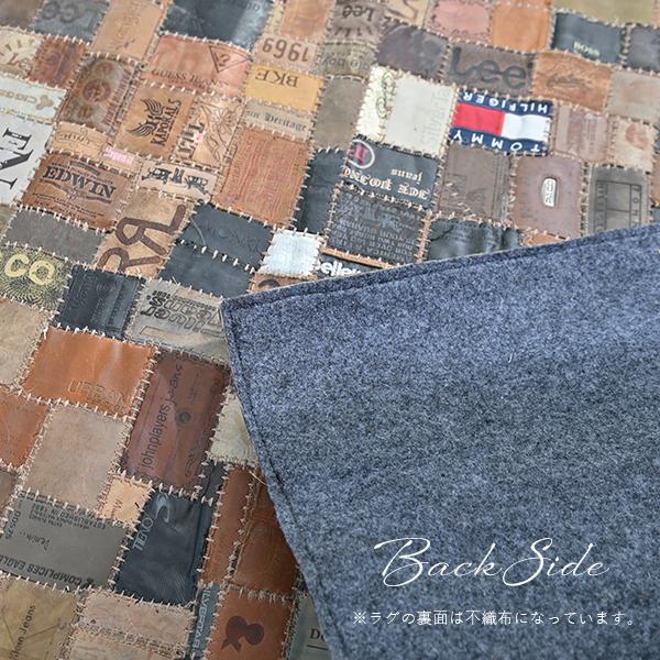 ヴェント キルトデニム風 ラグ＆パッチワークデニムブロックマルチカバー まとめて デニムラグで大人カジュアルな空間に【ひと味違う】パッチワークは