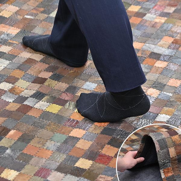 ラグ カーペット 140×200cm レザー ヴィンテージ