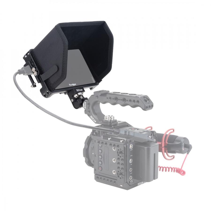 Nitze Cage Pour Moniteur PortKeys LH5P / LH5P II Avec Pare-Soleil Et Serre-Câble HDMI