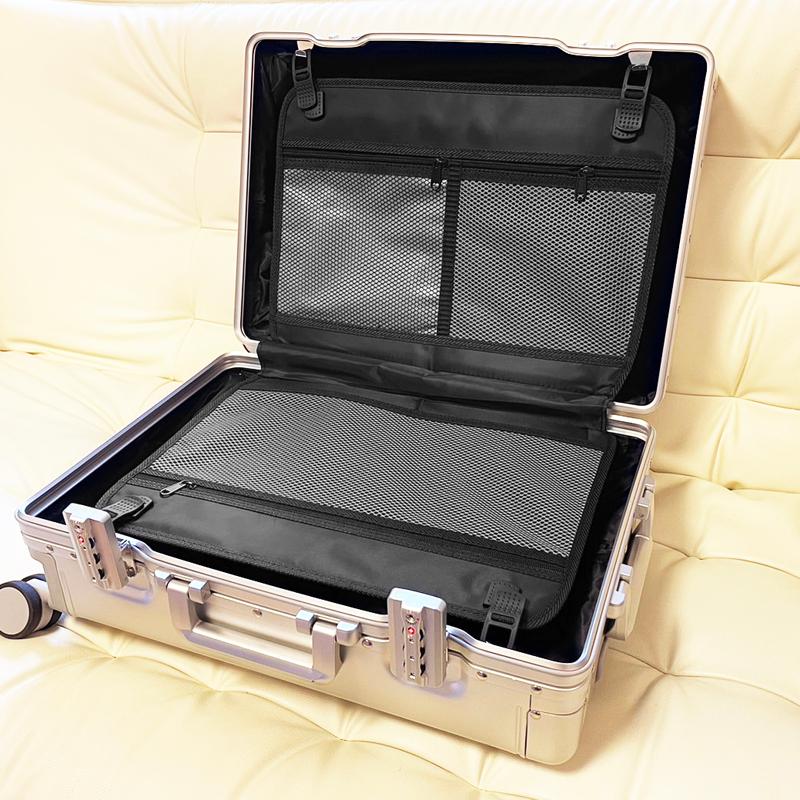 グレー アルミニウム合金 キャリーケース 中型 スーツケース 36L Sサイズ 機内持ち込み キャリーケース メンズ