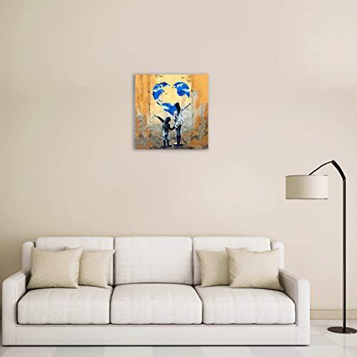 絵画家 バンクシー ワールド ハート アートパネル インテリア絵画 装飾画 キャンバス絵画 パネル絵 壁 モダン絵画 モダンアート 玄関に飾る アート 売り込み