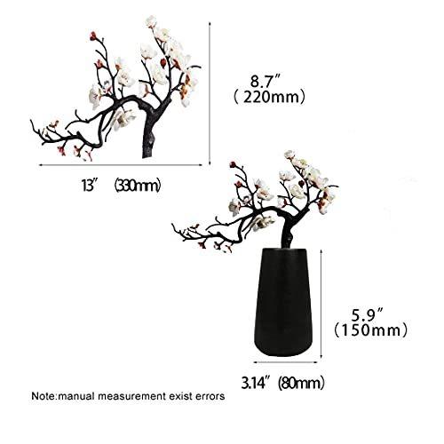 造花が付いている黒い花瓶白い絹の梅の花の家の装飾短い茎の花鉢植えの配置中国風の盆栽 白い S Lanihonua 通販 Yahoo ショッピング