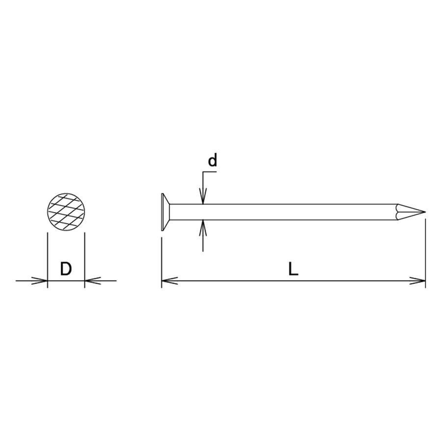 ダイドーハント (DAIDOHANT) (釘) 丸釘 1kg (胴部径d) 3.4 x (長さL) 75mm [鉄/表面処理なし] (約180本入)｜lanihonua｜03