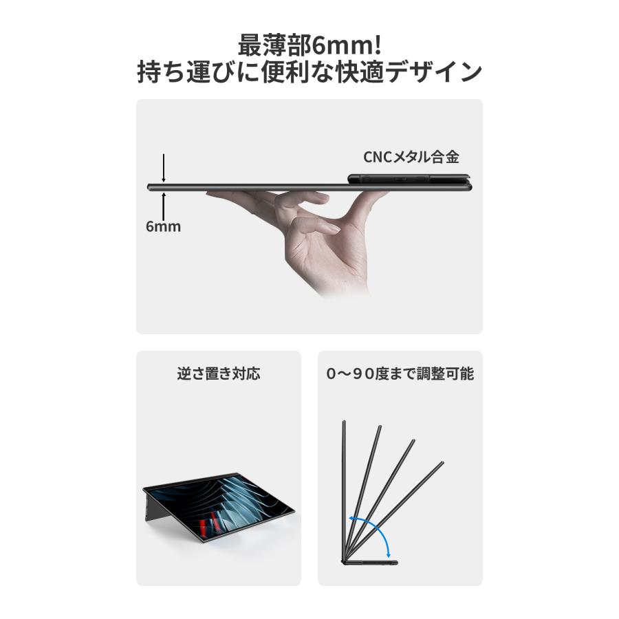 EHOMEWEI モバイルモニター EHOMEWEI LQ-160PW 16インチ 高性能 2K