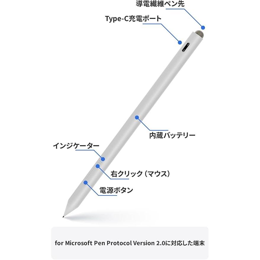 EHOMEWEI 純正タッチペン モバイルモニター対応 高感度ペンシル MPP2.0
