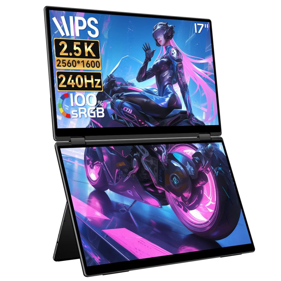 EHOMEWEI モバイルモニター EHOMEWEI XPHG-170NW デュアルモニター 2.5