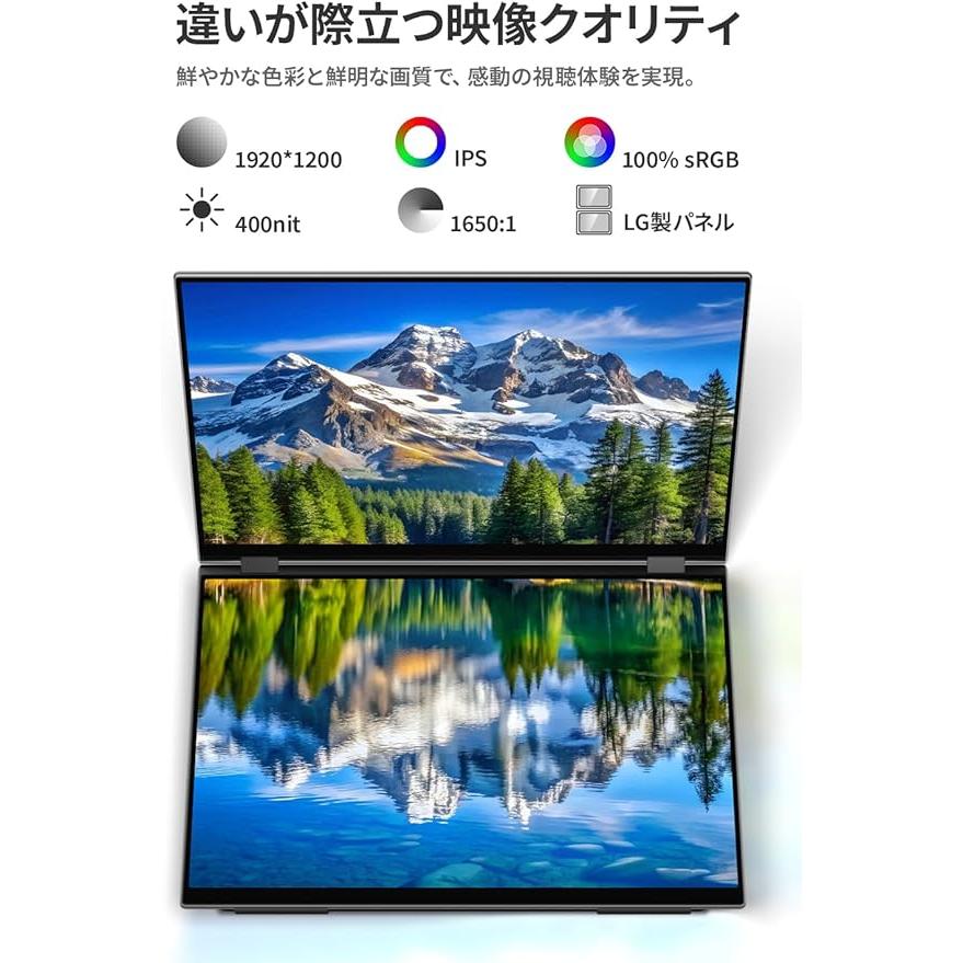 EHOMEWEI モバイルモニター EHOMEWEI XQ-160NF デュアルモニター