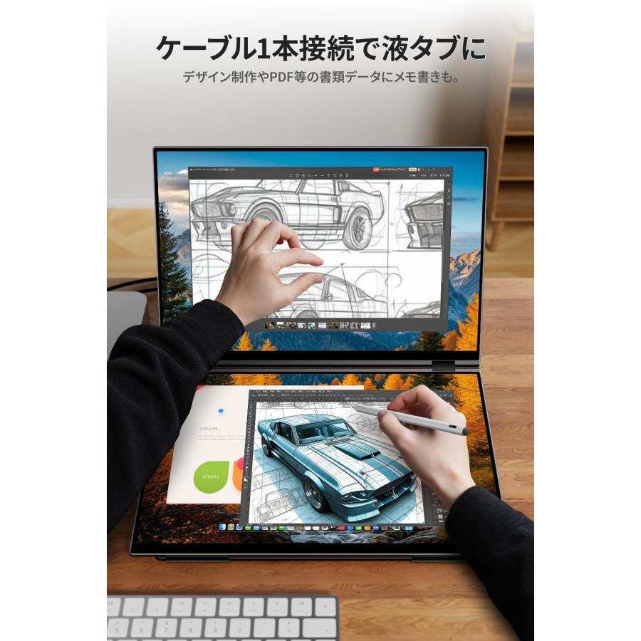 EHOMEWEI モバイルモニター EHOMEWEI XQ-160NF デュアルモニター