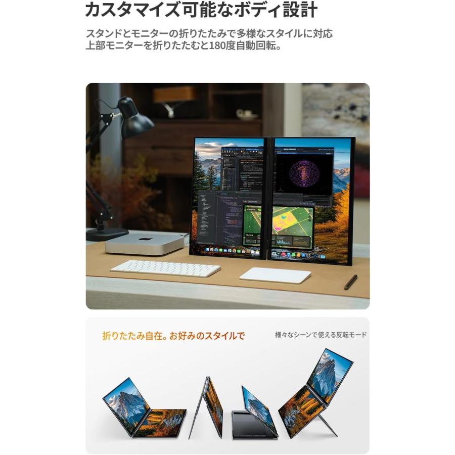 EHOMEWEI モバイルモニター EHOMEWEI XQ-160NF デュアルモニター
